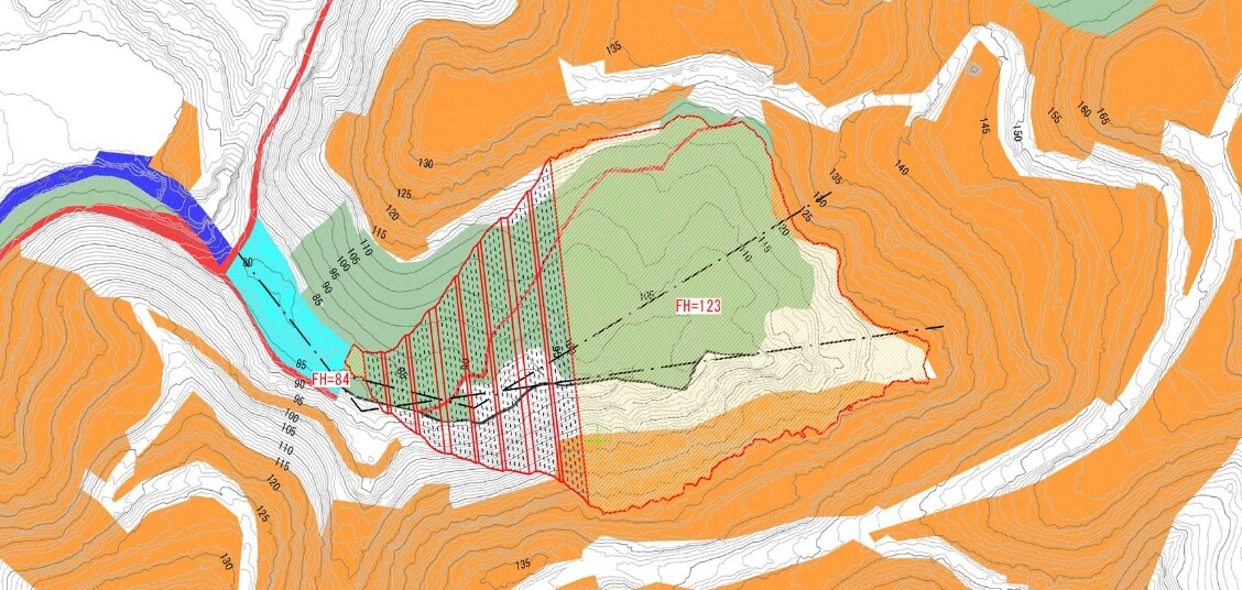 土砂置場第1案の平面図