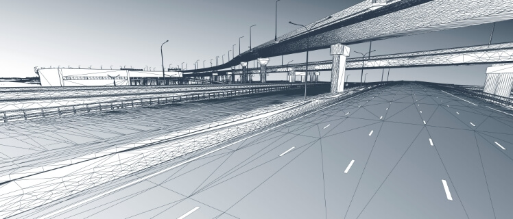 道路の3DモデルとCG合成のイメージ画像